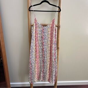 Reformation Red and Yellow Floral Midi Dress